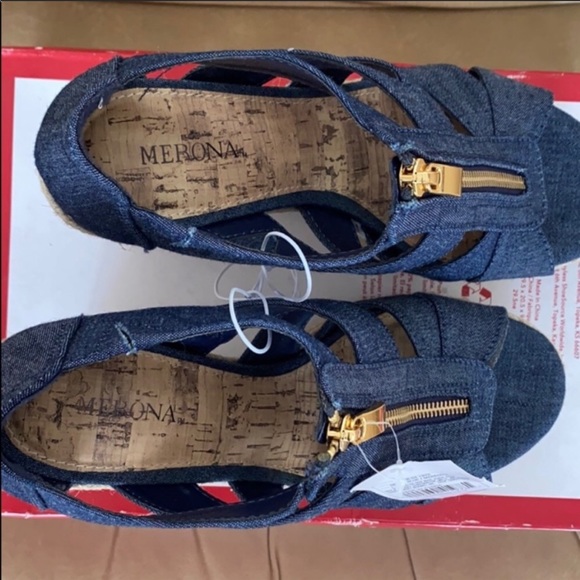 Merona Denim Blue Meredith wedge - Picture 7 of 8